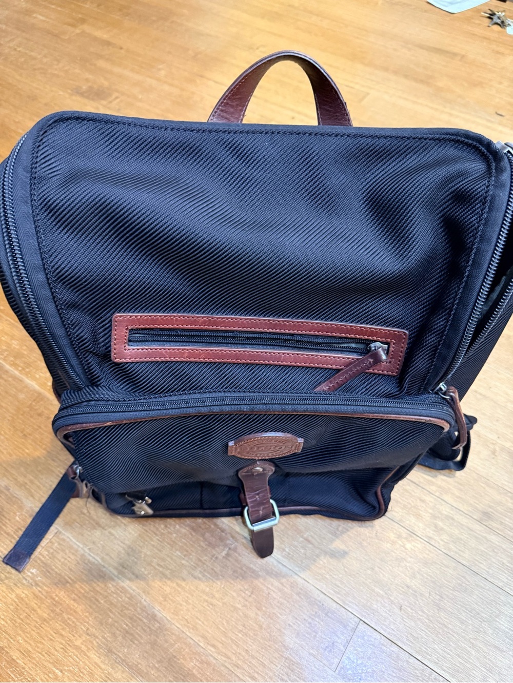 Filson Passage Business Backpack Black Ballistic Nylon Leather USA Made RARE